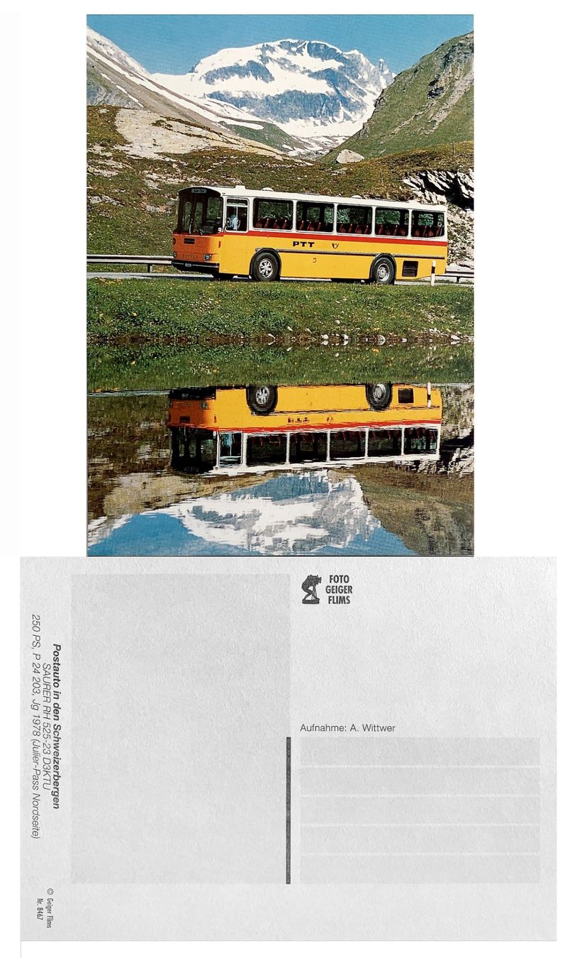 Ansichtskarten: Julier Pass Bivio Surses Engadin Postauto Saurer RH525-23 – Neu (gemäss Beschreibung) aus Bern von AWiBe