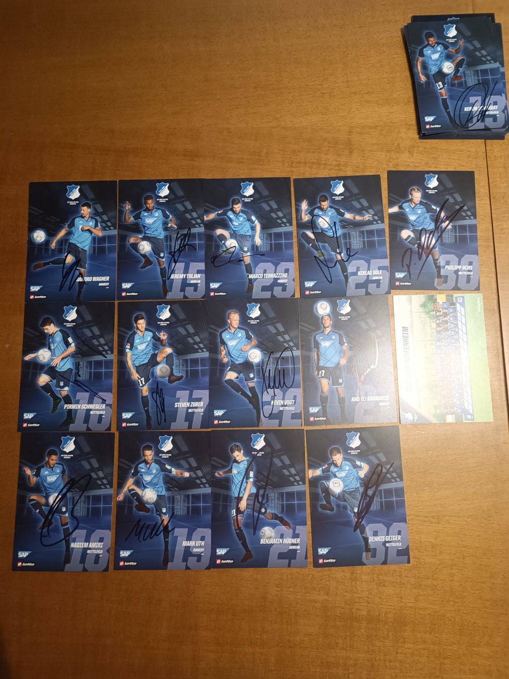 Autografi: TSG Hoffenheim - 33x handsigniert - Saison 16/17 – Usato da Menziken venduto da Artographs 1