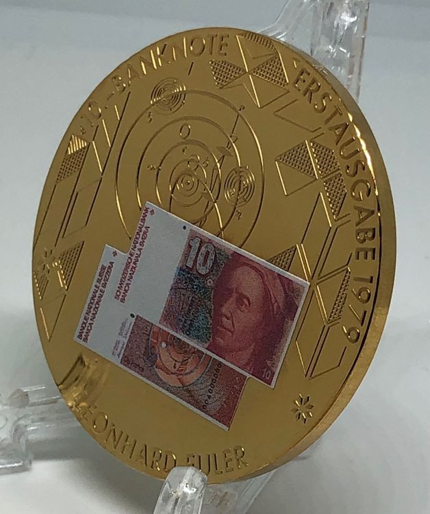 10.- Franken 1979 BANKNOTE Médaille Vergoldet LEONHARD EULER | Kaufen ...