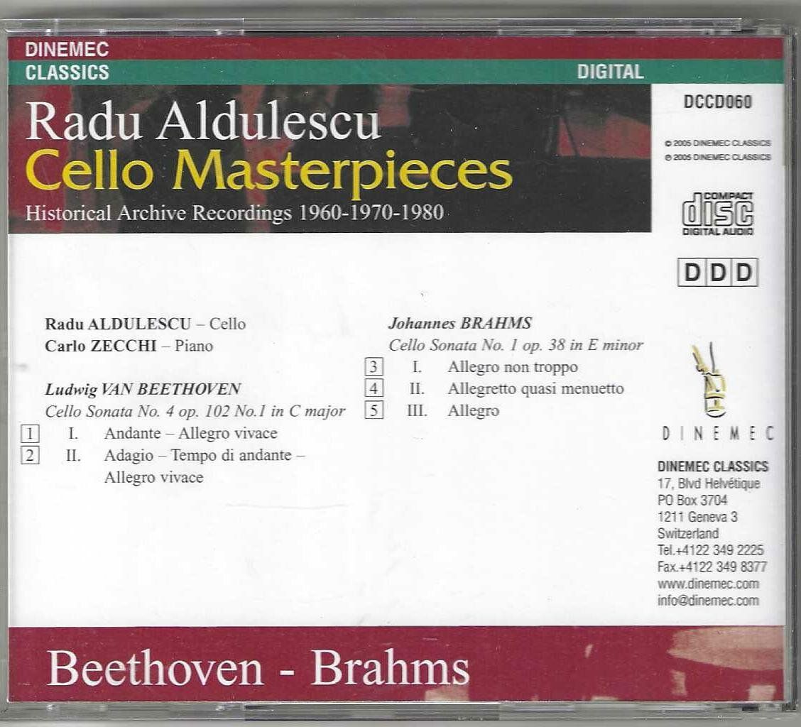 CDs: Radu Aldulescu - Cello Masterpieces : Historical Archive – D'occasion à Genève par CDLPBookS 1