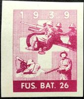 Soldatenmarke 2.WK, Füs Bat 26, rotlila, gesch, Wi Inf 235-2