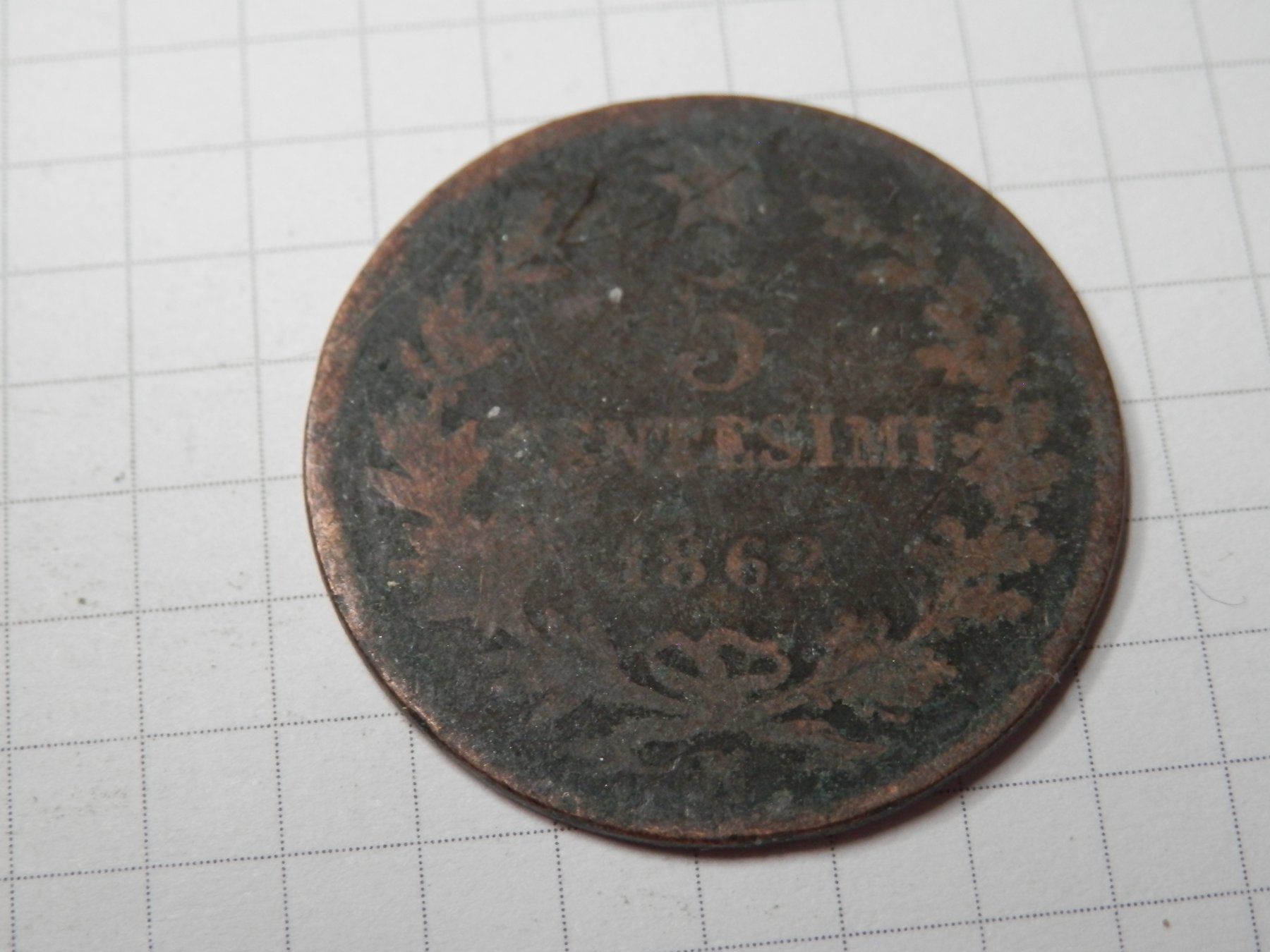 Tutti le monete: Italien 5 Centesimi, 1862 – Usato da Weiach venduto da weiach81 1