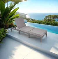 Rattan Sonnenliege Sofia grau 196 x 66 x 27 cm