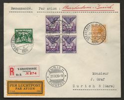 Flugpost Schweiz 1926 Niederlande Amsterdam Zürich Luftpost