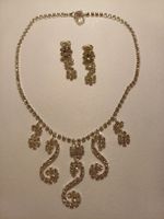 Parure cristal de Bohême collier + boucles d'oreilles blanc