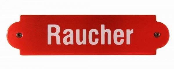 Insegne: Emaille Schild rot-RAUCHER – Nuovo e nell'imballaggio originale da Rupperswil venduto da big-one-sale
