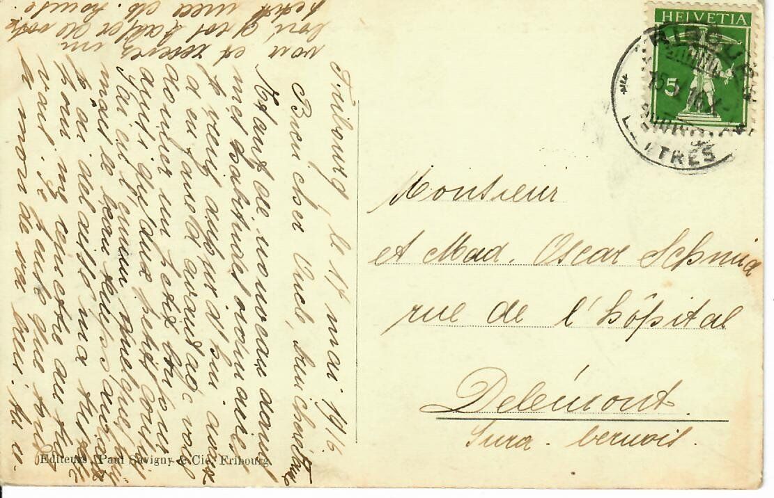 Cartoline postali: Fribourg – Usato da Hochdorf venduto da Ziegel-16 1