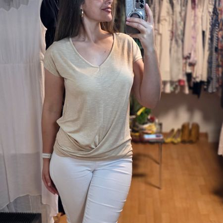 Beiges Shirt M (38/40) leicht elegant