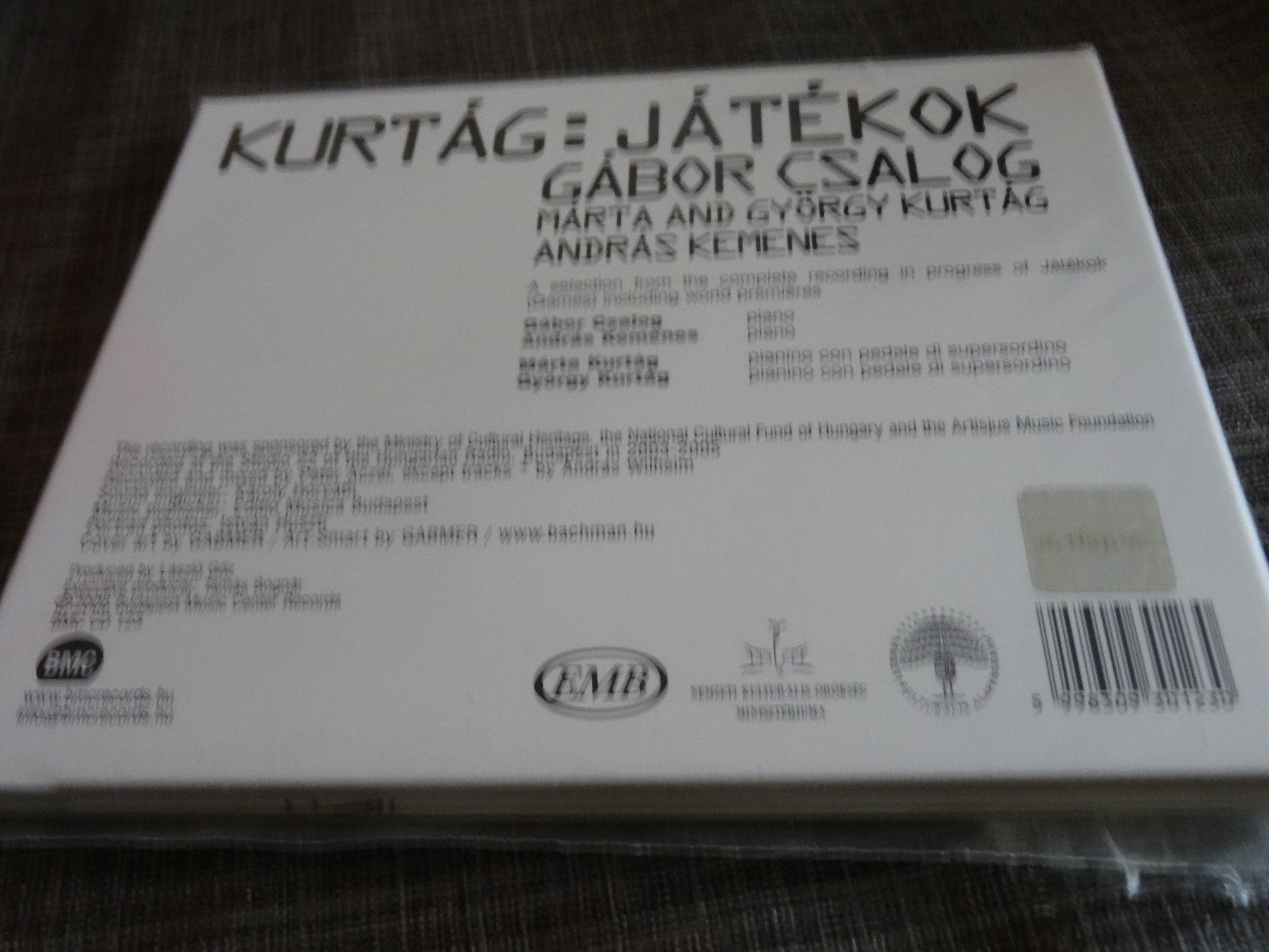 CDs: Kurtag - Gabor Csalog Mart and györgy CD – Gebraucht aus Olten von Disc-Ausverkauf 1