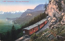 Brünigbahn blick geg. Brienzersee Zug Eisenbahn