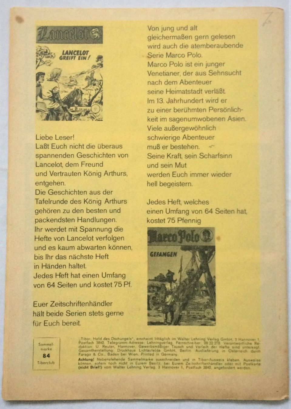 Fumetti: TIBOR - HELD DES DSCHUNGELS - Nr.84 – Usato da Schaffhausen venduto da durruti 4