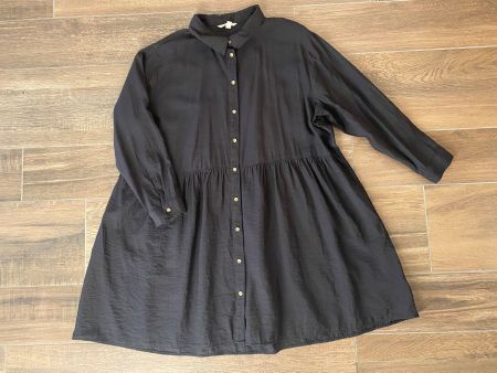 H&M Kleid leicht mit Knöpfen schwarz Gr. 2XL / 50 - 54
