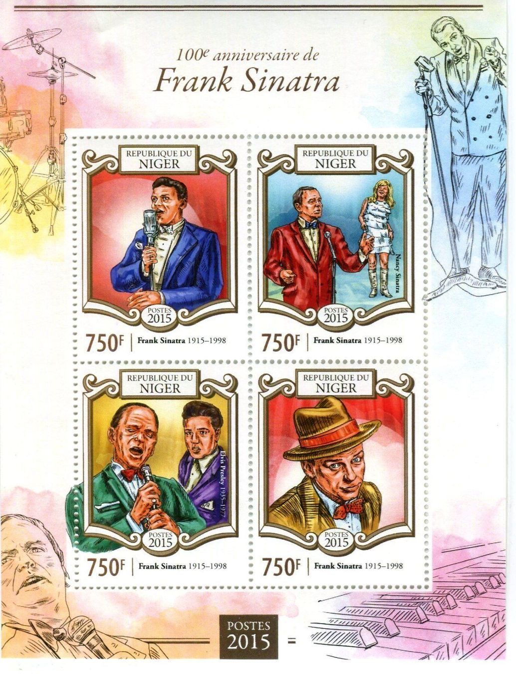 Tutti i francobolli: Block "Frank Sinatra". Niger. – Nuovo e nell'imballaggio originale da Basel venduto da Butsch5