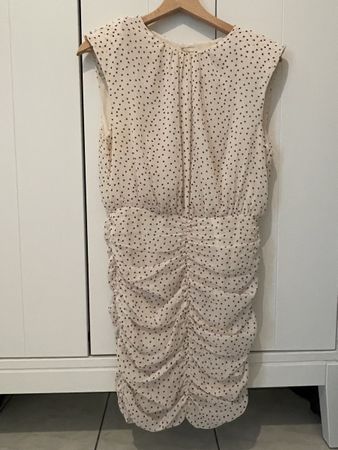 Kleid Mango weiss mit Punkten gerafft guter Zustand