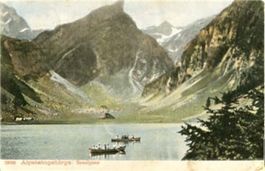 Seealpsee, Alpsteingebirge, mit Ruderbooten
