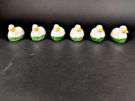 6er Set Keramik-Enten Vintage Deko