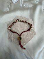 PURELEI Armband Gold Bordeauxrot – Verstellbar