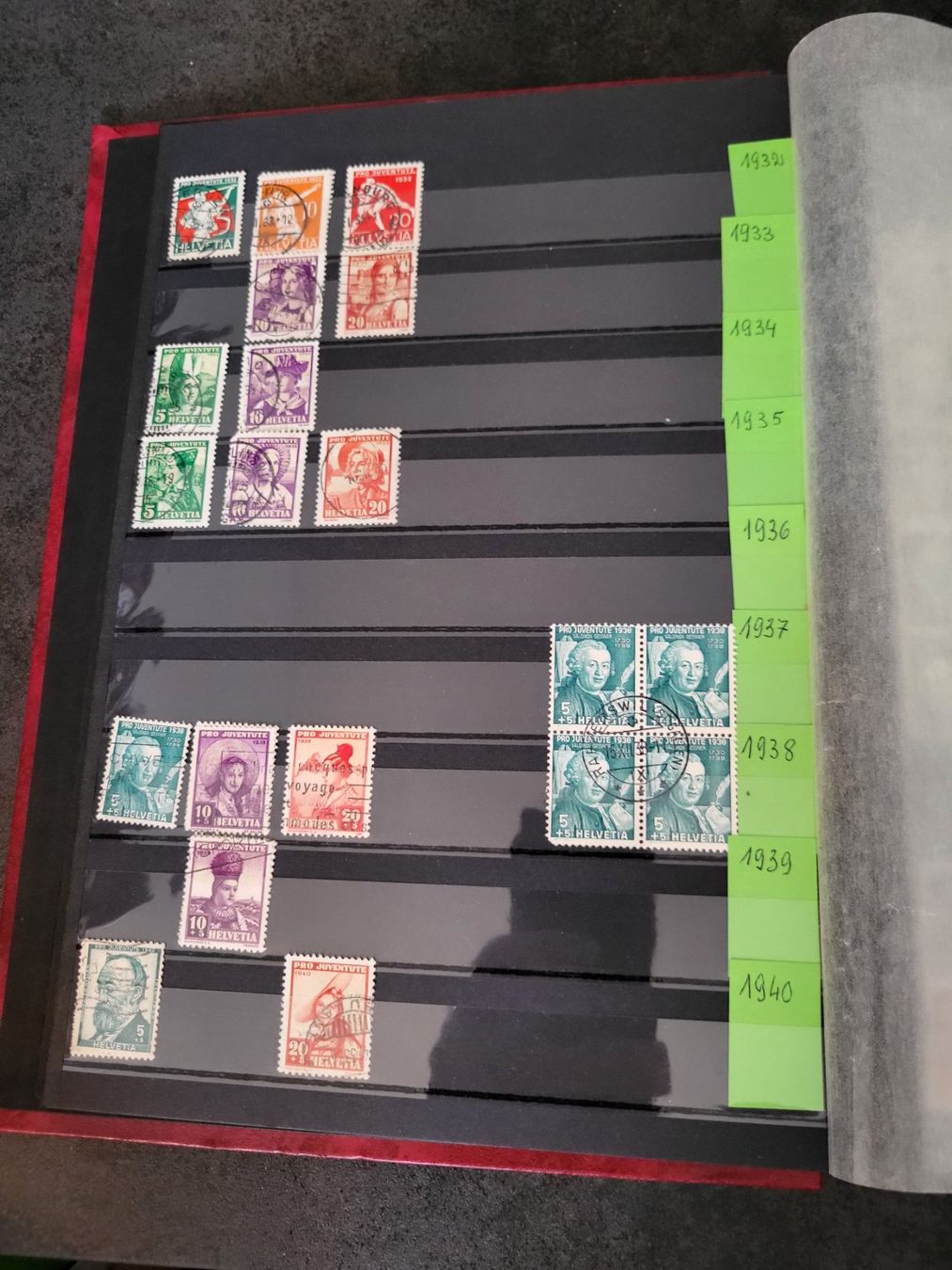 Alle Briefmarken: Sammlung Album Schweiz - Pro Juventute – Gebraucht aus Rümlang von Turrin 2