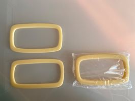 2 pairs de poignées pour sac - en résine, jaune pastel
