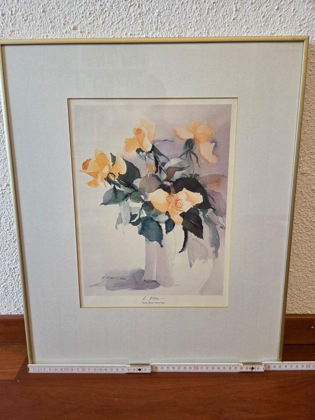 Gemälde: Aquarellbild "Rosen" gelb – Gebraucht aus St. Gallen von Razoon77