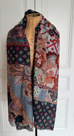 Echarpe fine Oliver Grant en laine avec motifs paisley