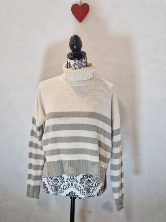 Damen Rollkragenpullover Marella gestreift M neuwertig