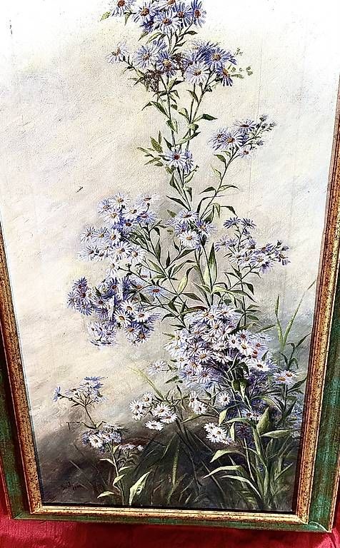 Gemälde: Herbstastern  signiert G. J., datiert 1900 – Gebraucht aus Fahrwangen von Dirk.Gerlach