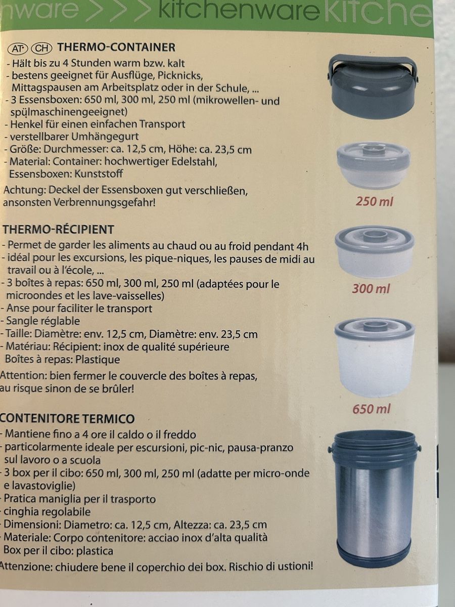 Thermos Elettrodomestici da cucina: Thermo-container – Nuovo e nell'imballaggio originale da Frauenfeld venduto da berk39 2