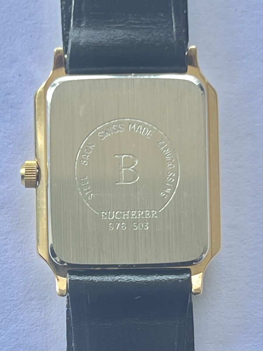 Bucherer Montres: Montre Bucherer Quartz rectangulaire plaqué or – Neuf (Voir description) à Chavornay par MD_77 1