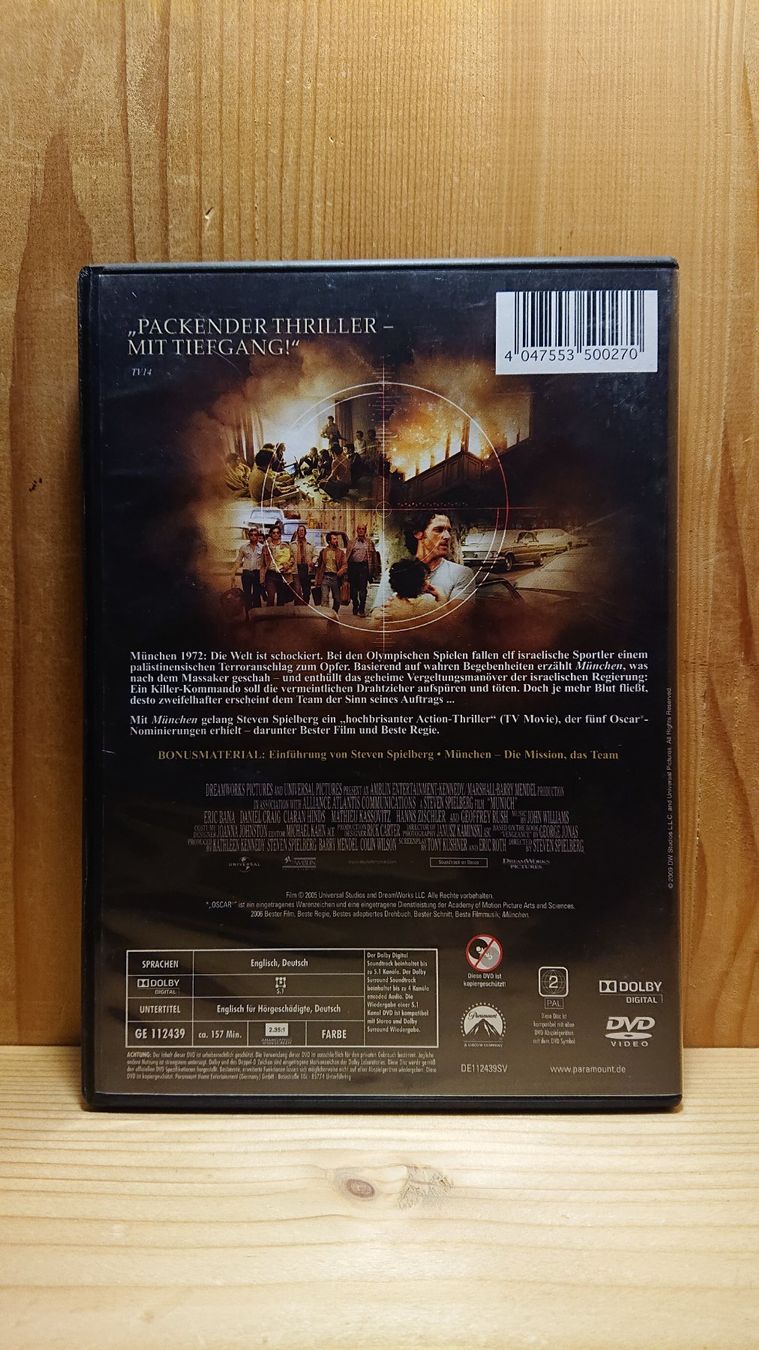 Tutti i DVDs: MÜNCHEN DVD von Steven Spielberg – Usato da Wilderswil venduto da Exebub 1