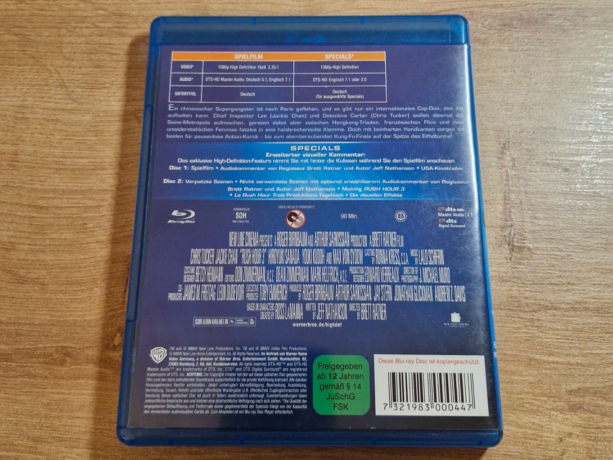 Tutti i DVDs: Rush Hour 3 (2007) RAR Bluray – Usato da Pfungen venduto da Whitie 1