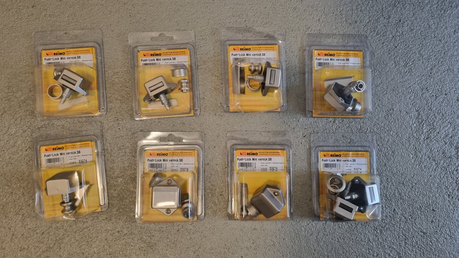 Lucchetti: 8x Reimo Push-Lock Mini vernickelt Möbelschloss – Nuovo e nell'imballaggio originale da Ebmatingen venduto da Campbelli
