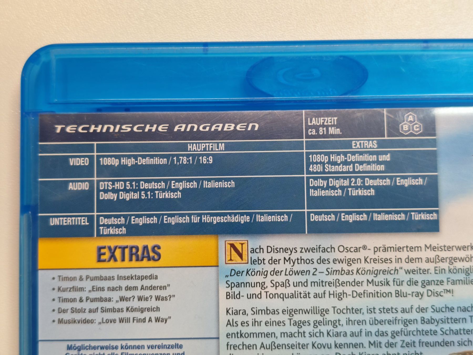 Tutti i DVDs: Der König der Löwen 2 – Usato da Liestal venduto da Kratzilla 3