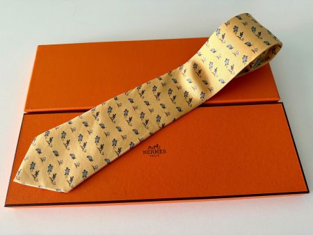 Cravate HERMES-Paris „Turtle & Crocodile" -avec box original