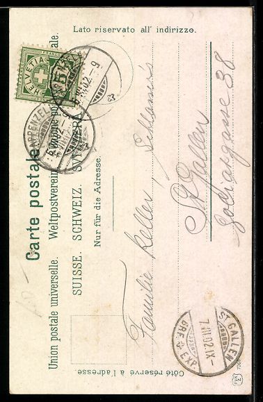 Cartoline postali: Appenzell, Waldkirchli b. Appenzell, Tra – Usato da Berlin venduto da bartko-reher 1