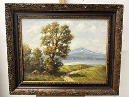 Gemälde mit See und Bergen Landschaft