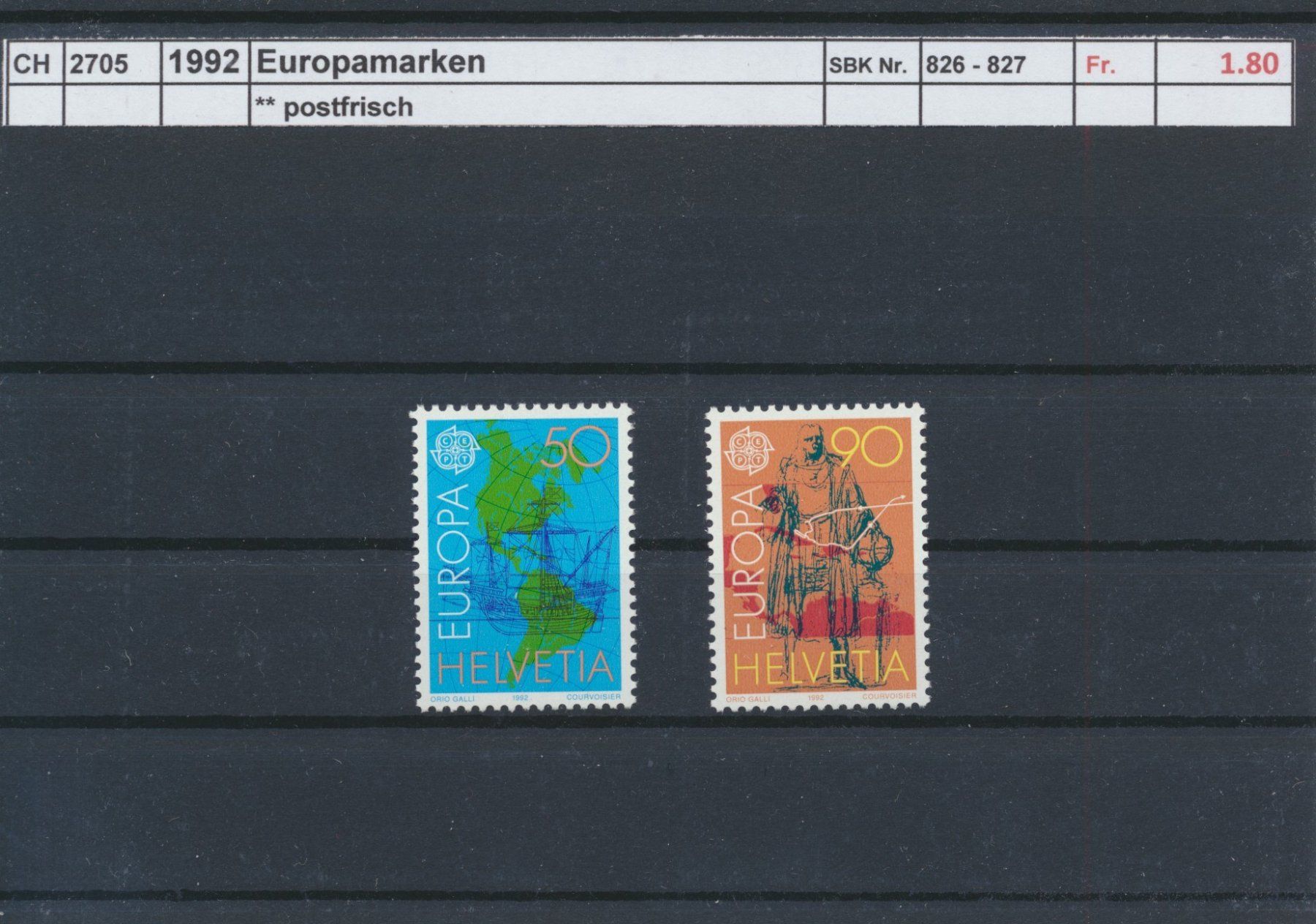 Alle Briefmarken: 1992 "Europamarken", ** postfrisch – Neu (gemäss Beschreibung) aus Winterthur von Zupogeru
