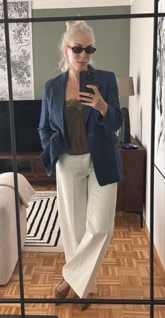 White cotton trousers size 40