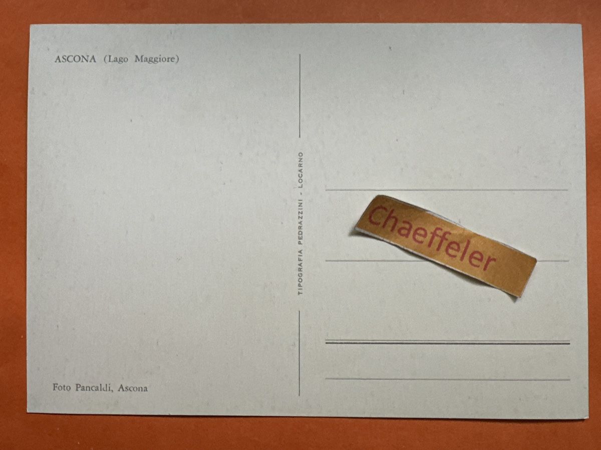 Cartoline postali: Ascona (Lago Maggiore) – Usato da Zürich venduto da Chaeffeler 1