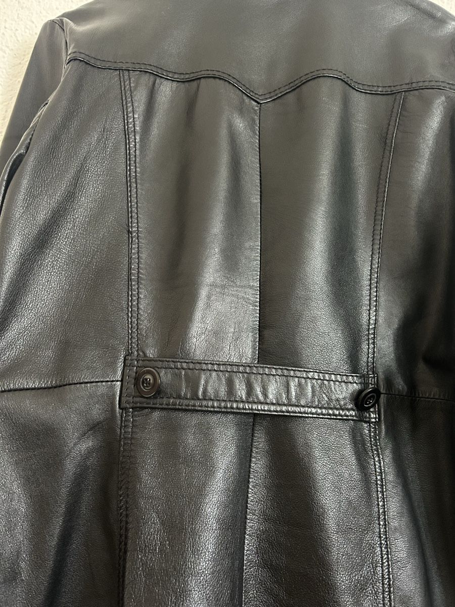 Mango Giacche: Mango MNG Echtleder Mantel schwarz mit Gürtel, Gr. L – Usato da Nebikon venduto da icon.vintage 3