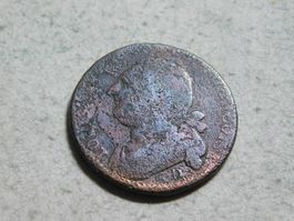 12 Deniers 1792, Frankreich, Mz. "D", Bronze, sehr schön