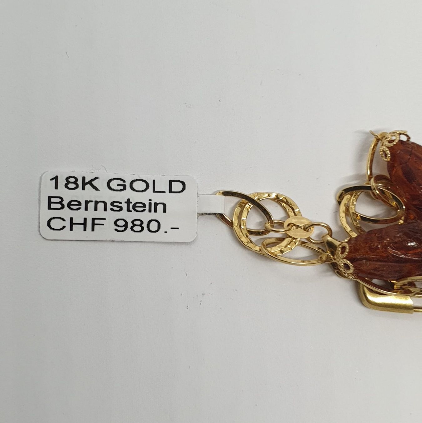 Bracciali & Braccialetti: Echt 18K Gold - Bernstein Armband – Usato da Luzern venduto da Luzern-Goldhaus 1