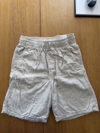 Kurze beige Hose H&M Gr. 140 mit 52 % Leinen
