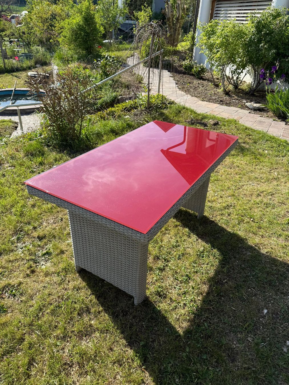 Tavoli: Gartentisch mit Glasplatte, Rattan – Usato da Trüllikon venduto da Nicci025 3
