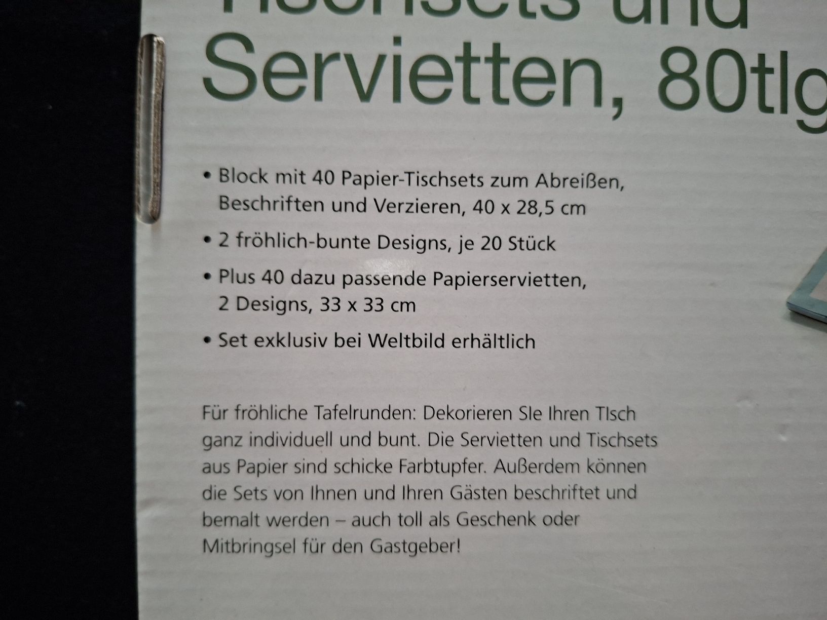 Set di tavolo e panche: Set 40x Servietten und Tischsets – Nuovo (secondo la descrizione) da St. Gallen venduto da Jawals 3