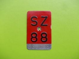 Velonummer / Fahrradnummer SZ 88