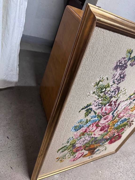 Dipinti: Wunderschönes Gobelin Blumengemälde – Usato da Münchenstein venduto da mimi93 1