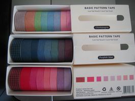 NEU Washi / Masking Tape 24 Rollen (Champagne, Rosered, ...)
