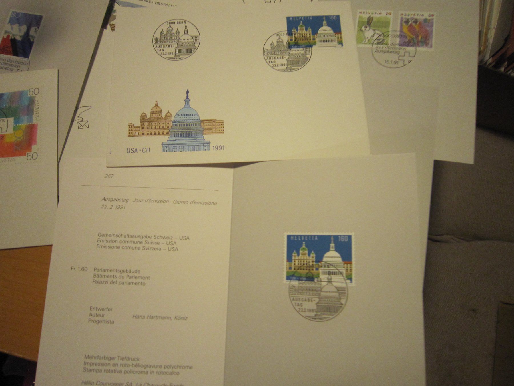 Alle Briefmarken: CH 1991 FDC Serien und Ptt Blätter – Gebraucht aus Gordola von Polentaefung 1