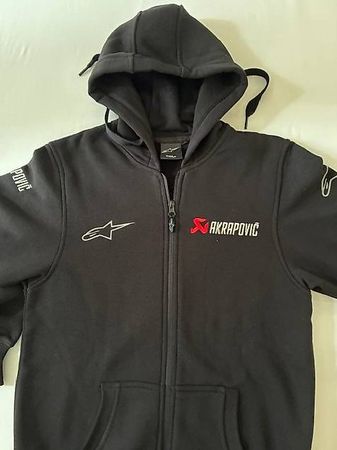 Akrapovic Unisex Hoody mit Reissverschluss, schwarz, XS